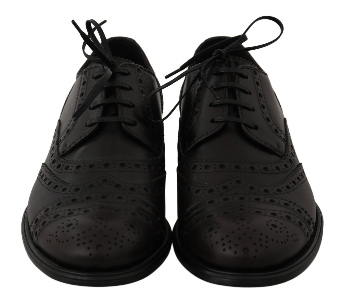 Dolce &amp; Gabbana Chaussures habillées Oxford en cuir noir à bout d'aile