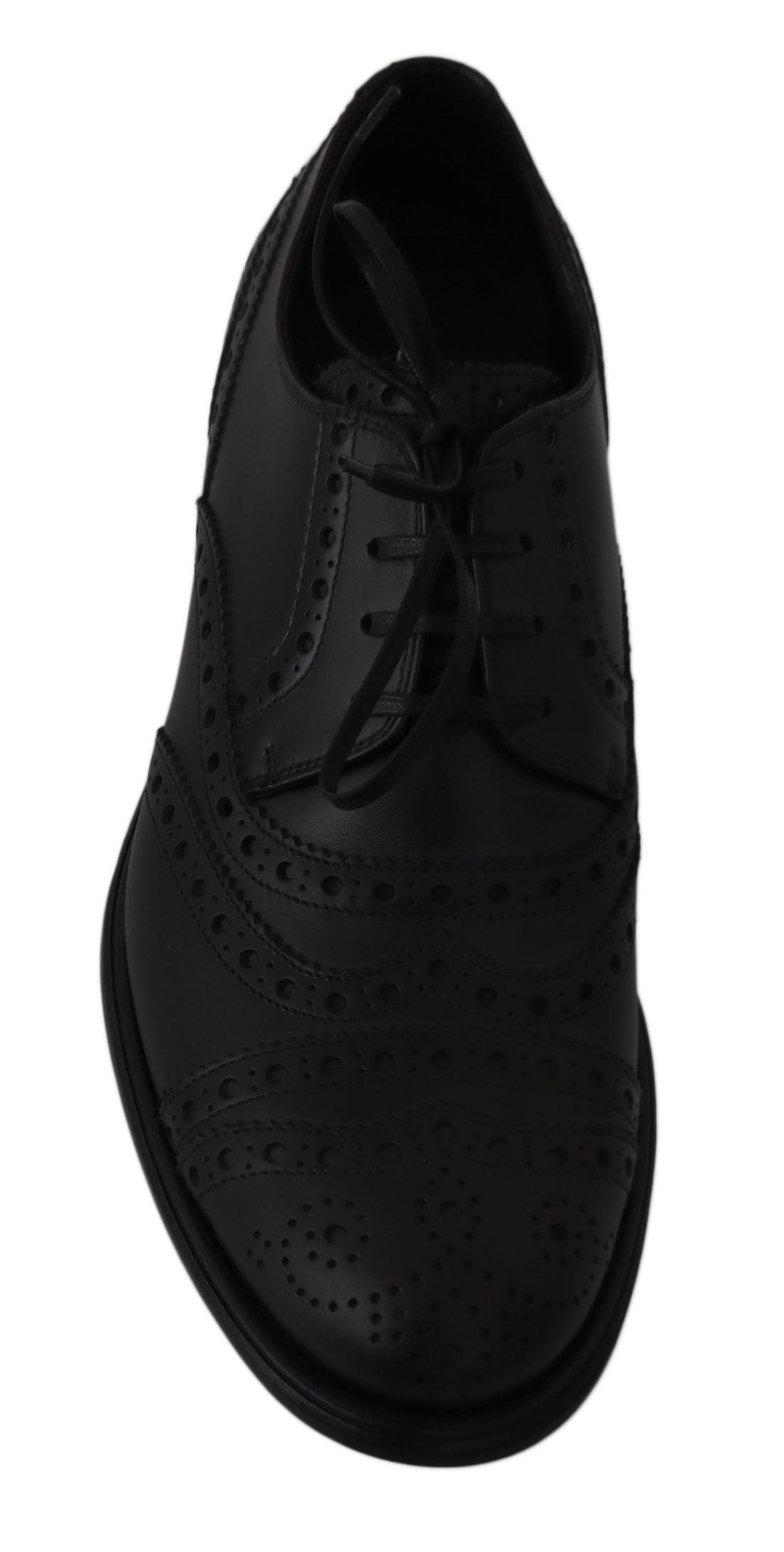 Dolce &amp; Gabbana Chaussures habillées Oxford en cuir noir à bout d'aile