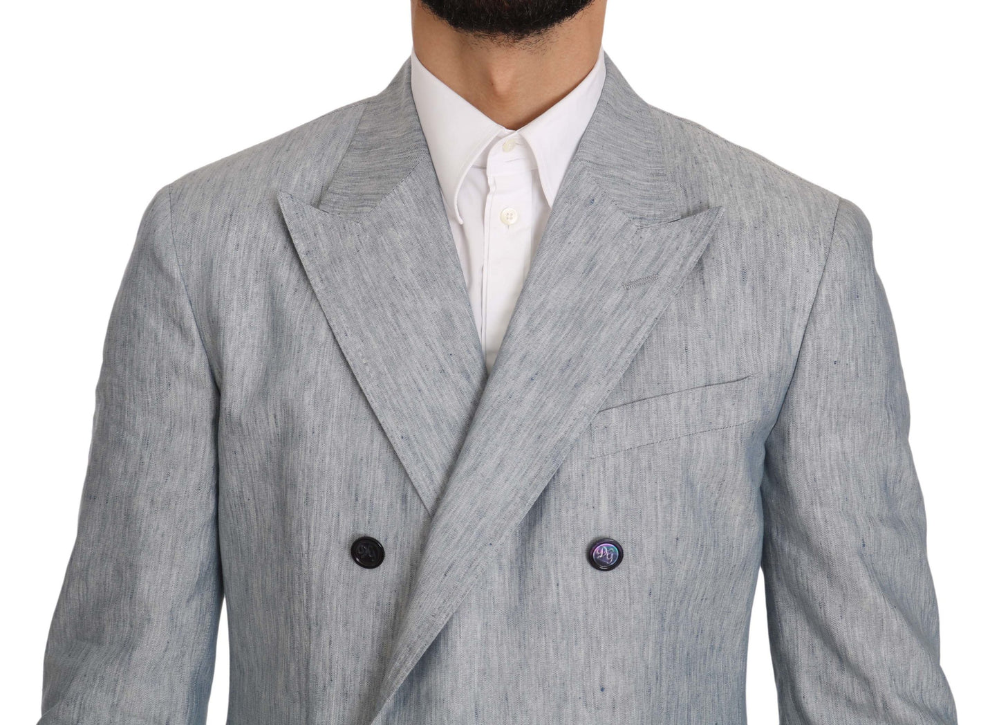 Dolce &amp; Gabbana Blue Flax NAPOLI Jacke Mantel Blazer