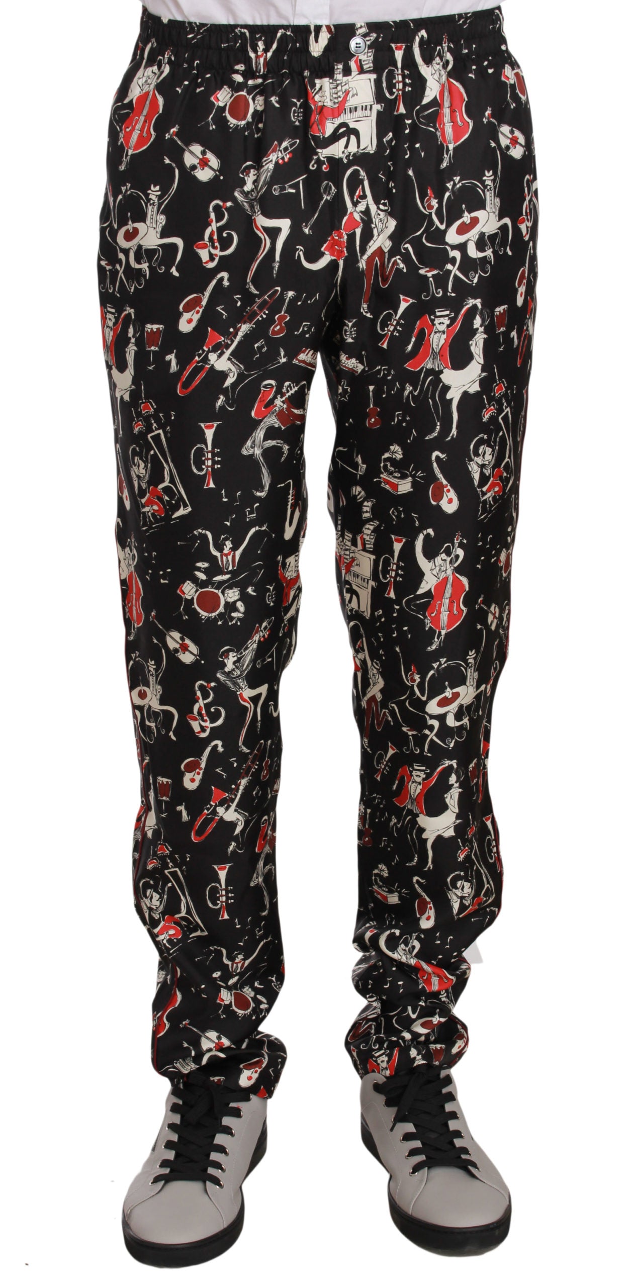 Pantalon de nuit imprimé instrument de musique rouge Dolce &amp; Gabbana