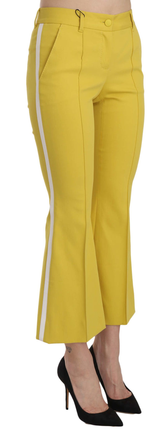 Dolce &amp; Gabbana Pantalon Capri évasé bootcut en coton jaune