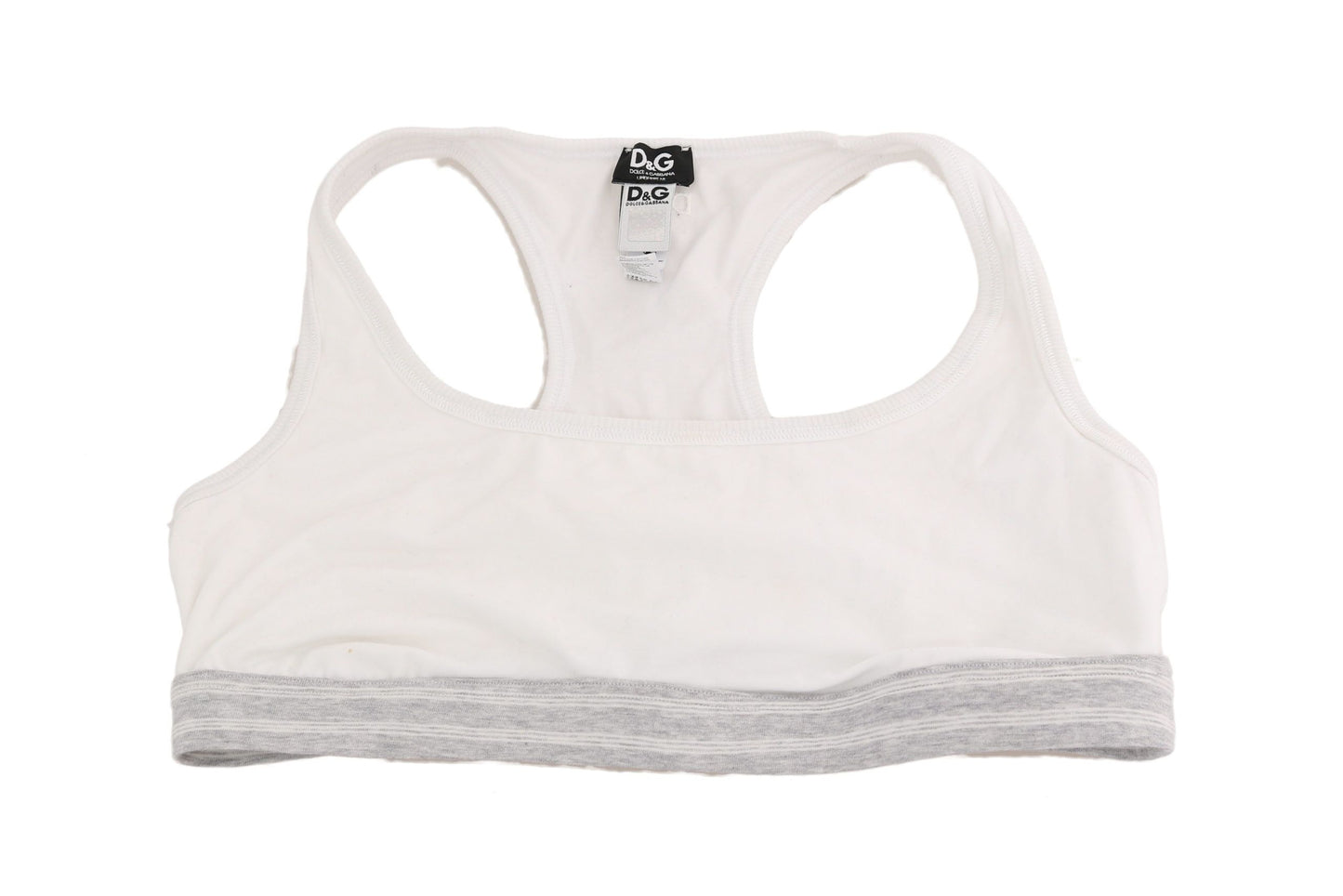 Dolce &amp; Gabbana Sous-vêtements de soutien-gorge de sport extensible en coton blanc