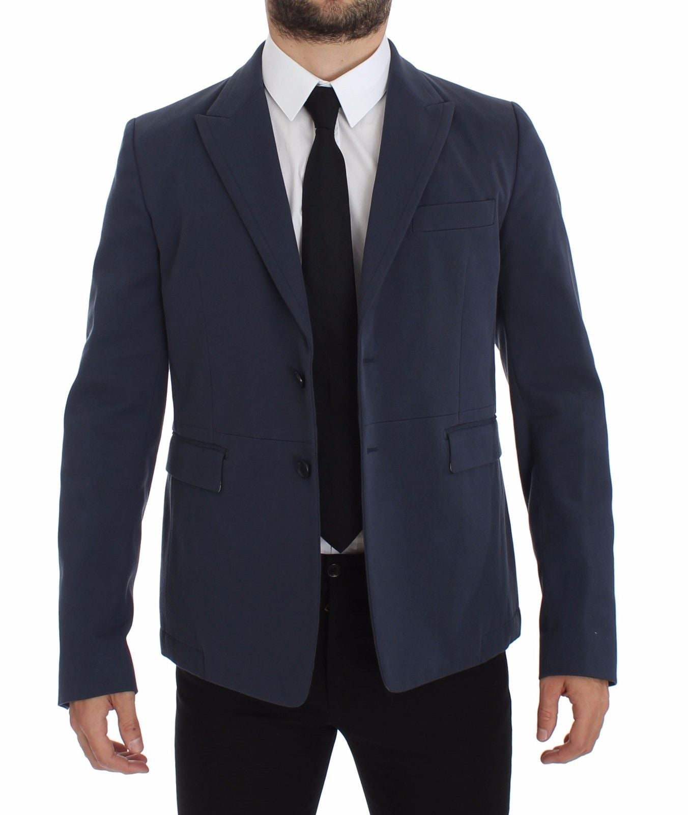 Dolce &amp; Gabbana Blauer Baumwoll-Stretch-Freizeitblazer